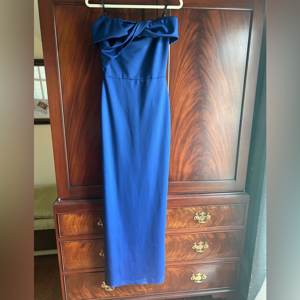 Black Halo Blue Gown